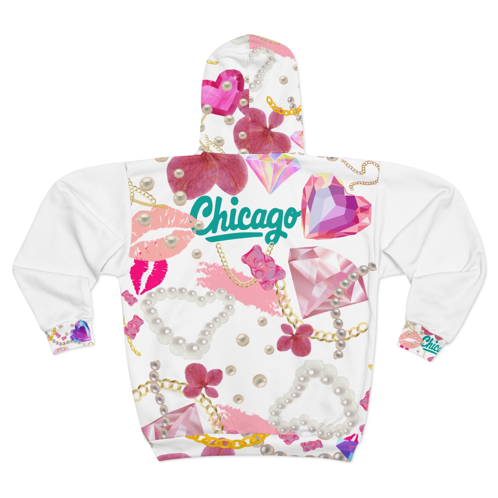 Windy City- Chicago Unisex Zip Hoodie, Trendy Fashion Hoodie, Gift for Her, Casual Wear, Unique Graphic Hoodie