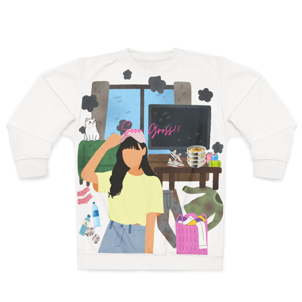 Sooo Gross - Trendy Stylish Cozy Roomday Graphic Sweatshirt — "Gross!!" Illustration