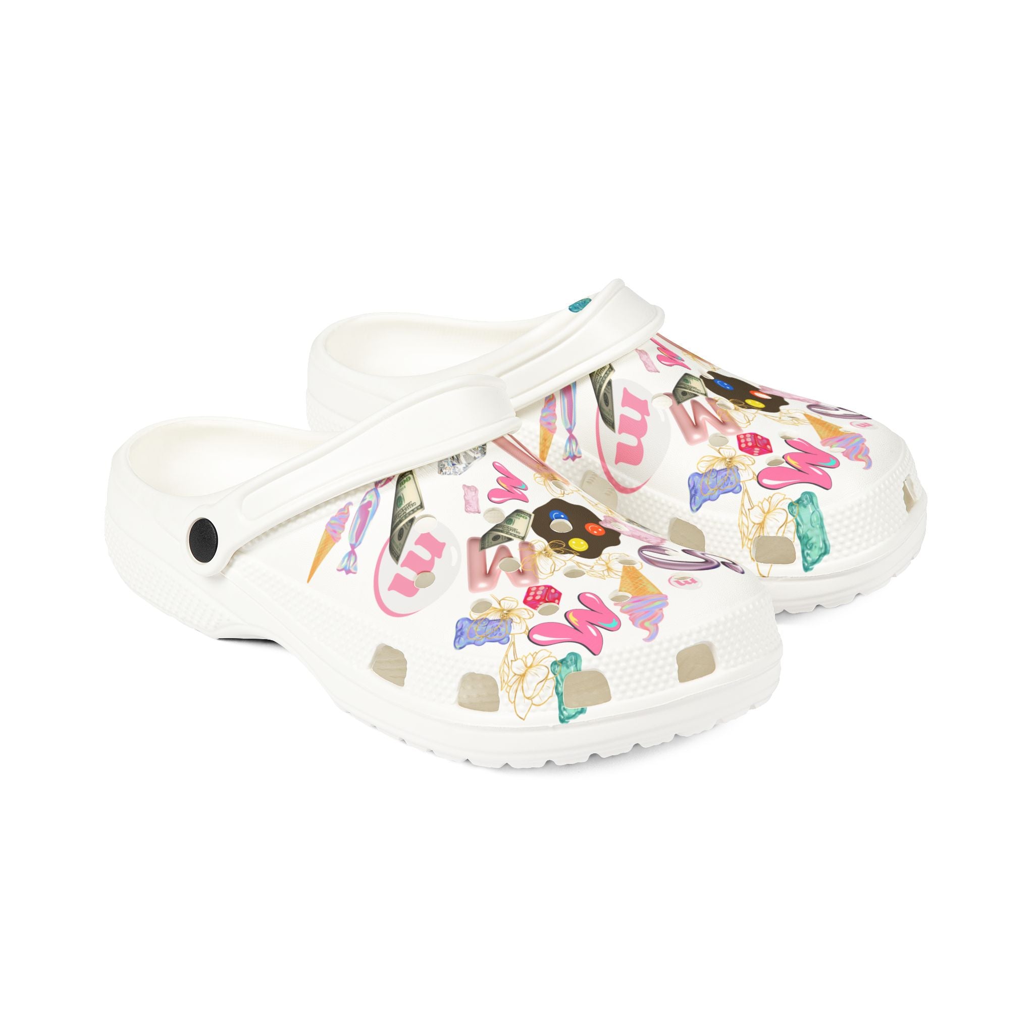 Code White- Crocs, Clogs, Fun Patterned Shoes for Kids and Adults, Perfect for Summer, Beach, and Casual Wear