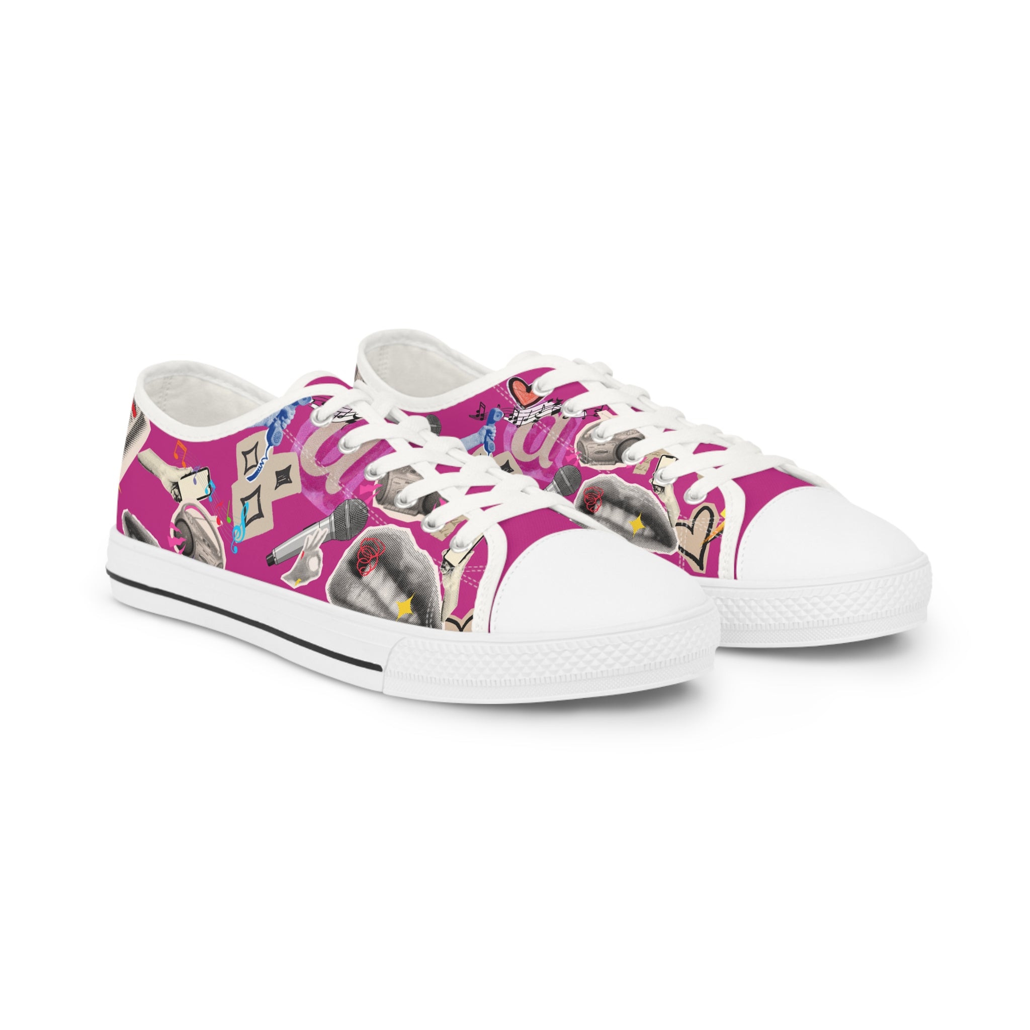 Icon Pink Sneakers — Low Top Pop Art Tattoo Pattern