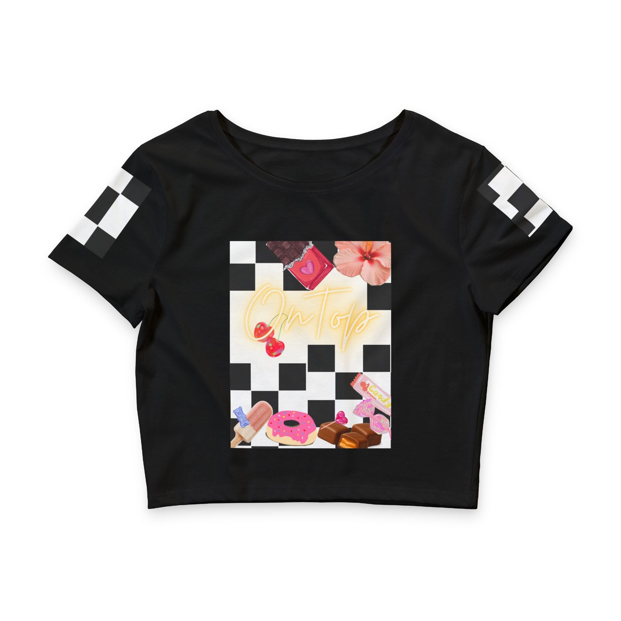 Cherry On Top Checkerboard Floral Beach Graphic