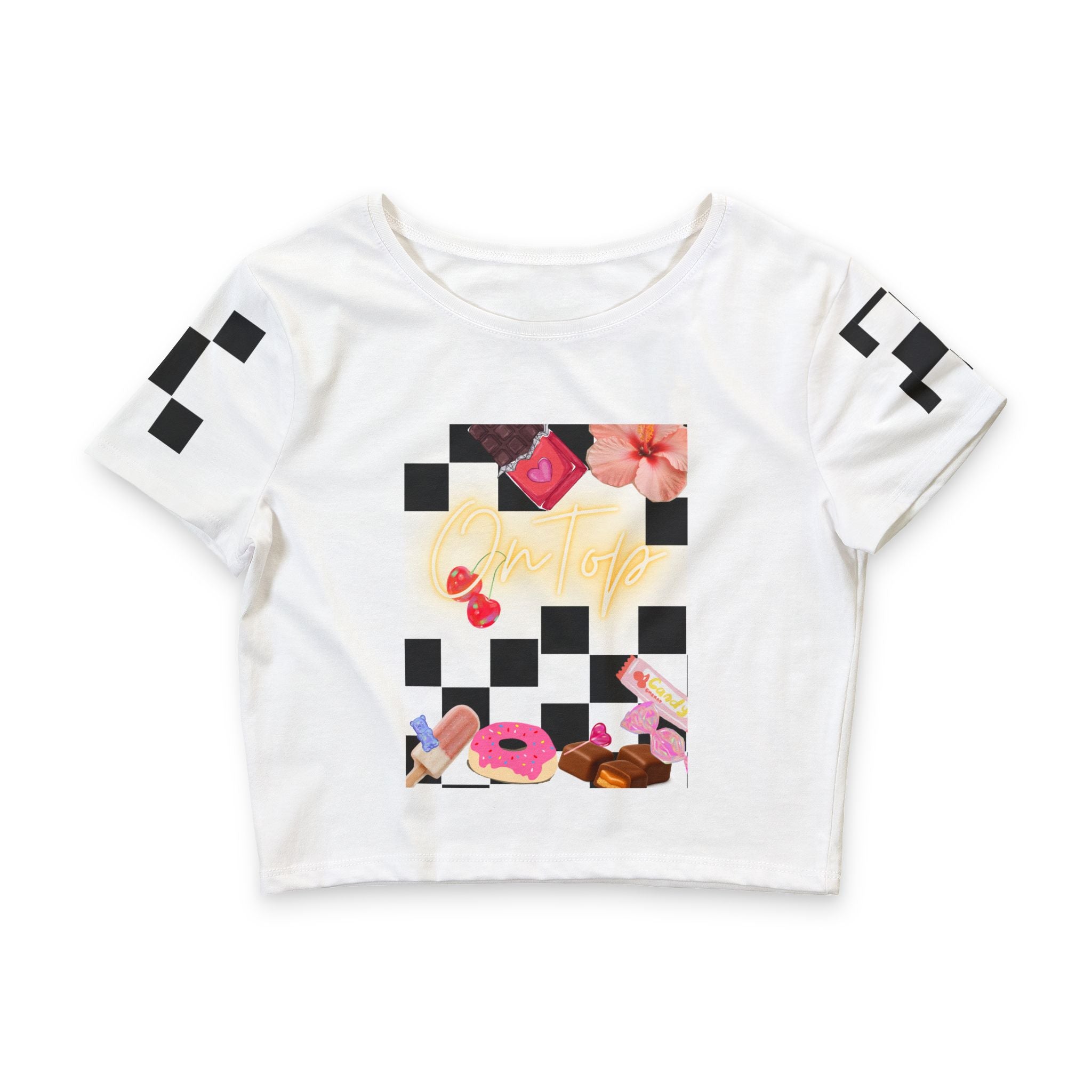 Cherry On Top Checkerboard Floral Beach Graphic