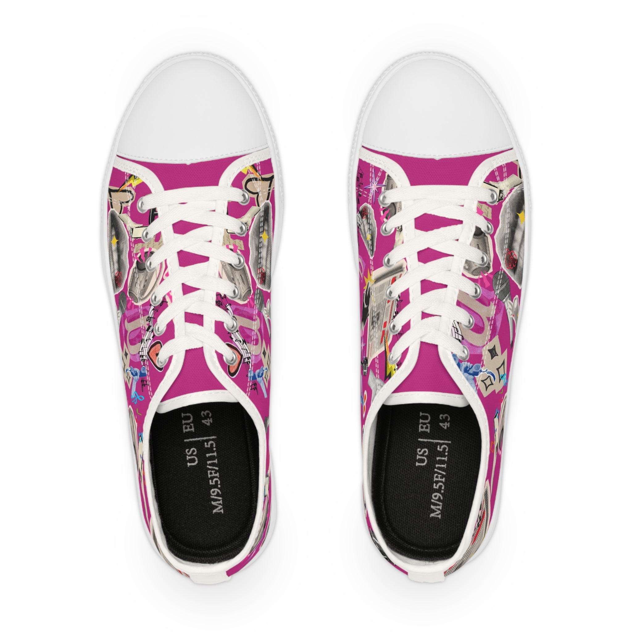Icon Pink Sneakers — Low Top Pop Art Tattoo Pattern