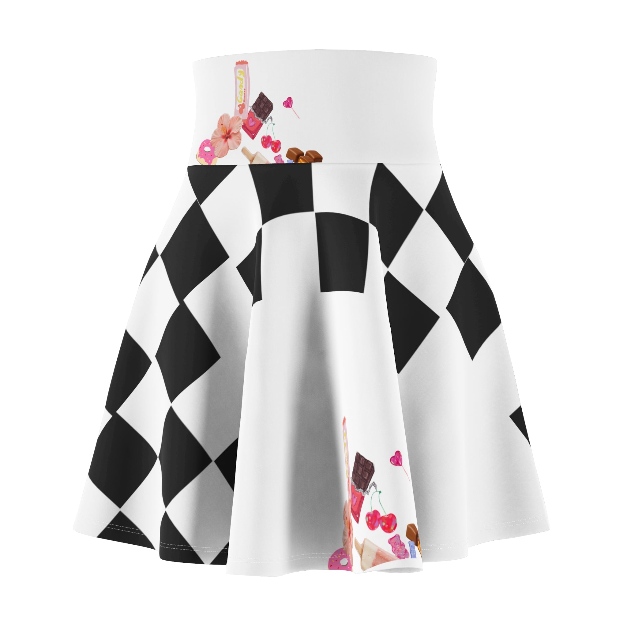 Cherry On Top Black & White Racing Plaid Pattern