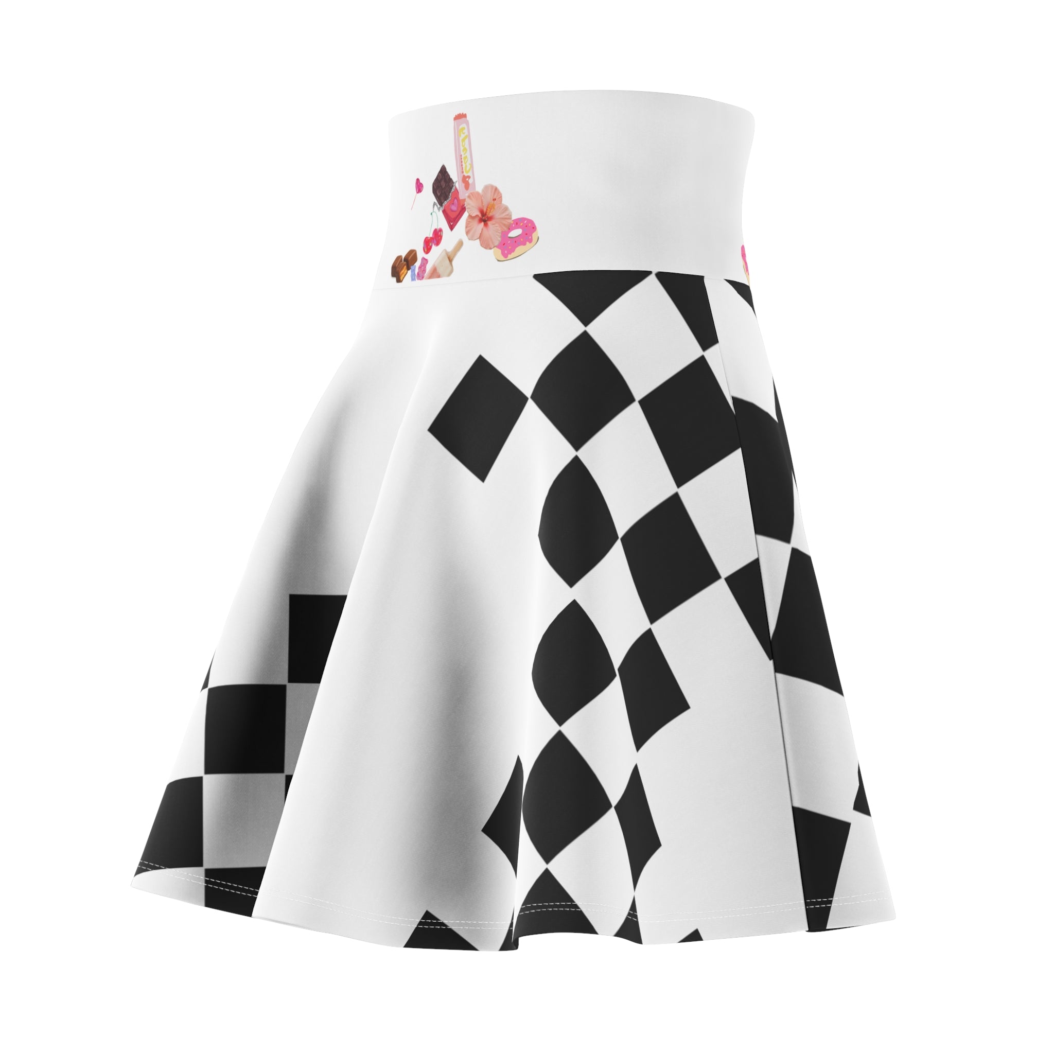 Cherry On Top Black & White Racing Plaid Pattern