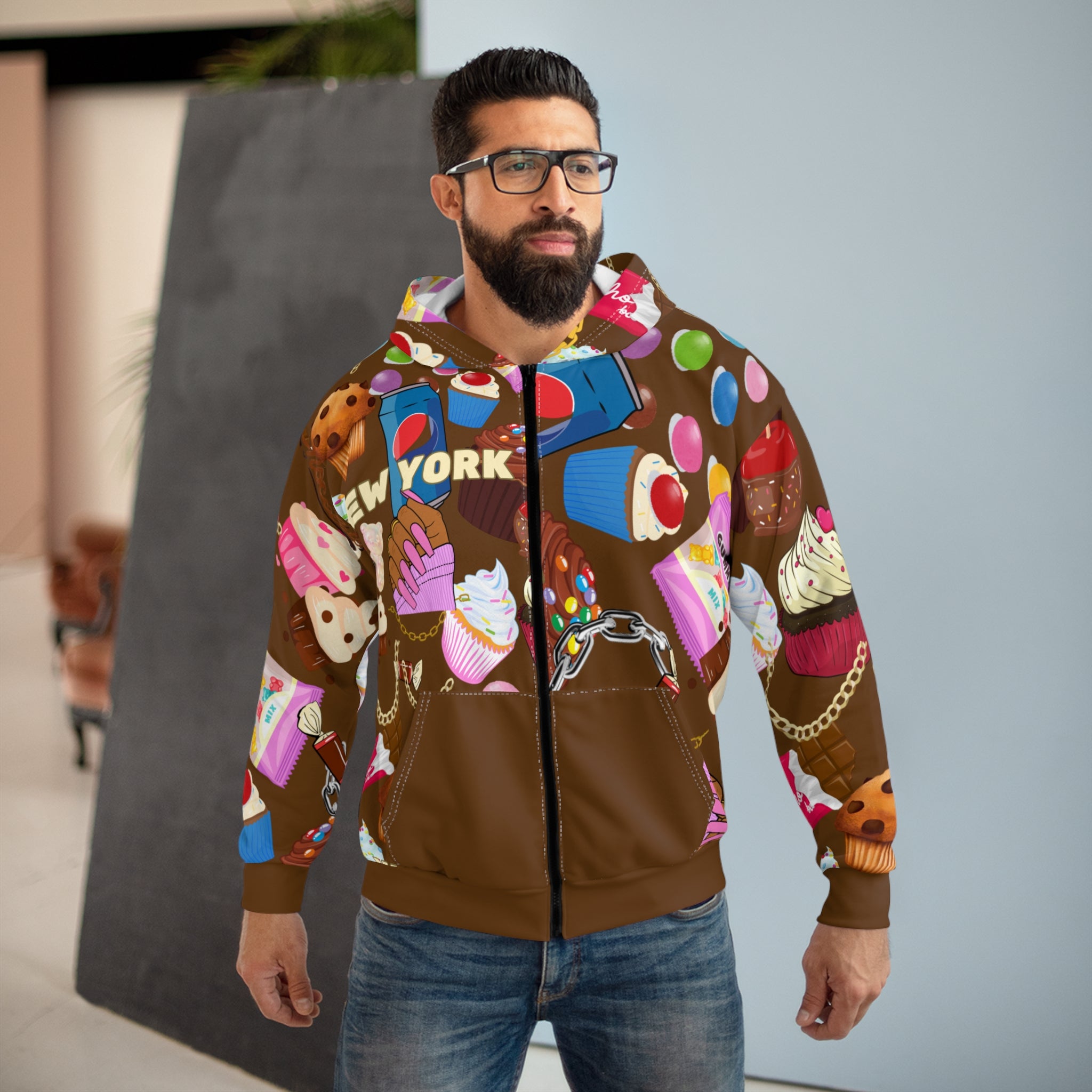 Milky Way - New York, Jacket, Hoodie, Unisex Zip Hoodie, Fun Fashion, Cozy Gift, Casual Wear, Perfect for Holidays, Streetwear